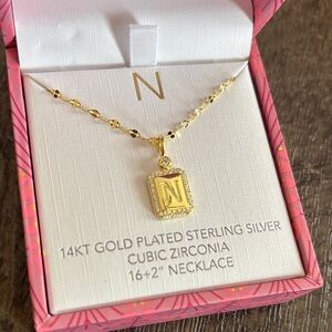 14K Gold Plated “ N “ Initial Necklace